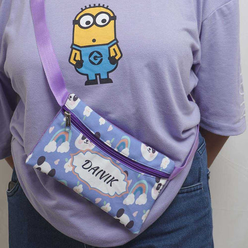 Personalised Rainbow Printed Kids Waist Pouch